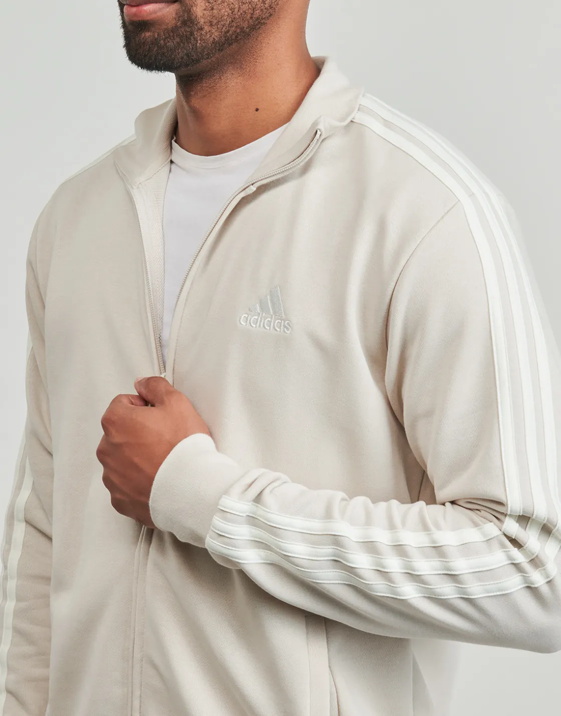 Adidas Sportswear - Basic 3-Stripes French Terry Track Suit Gris New