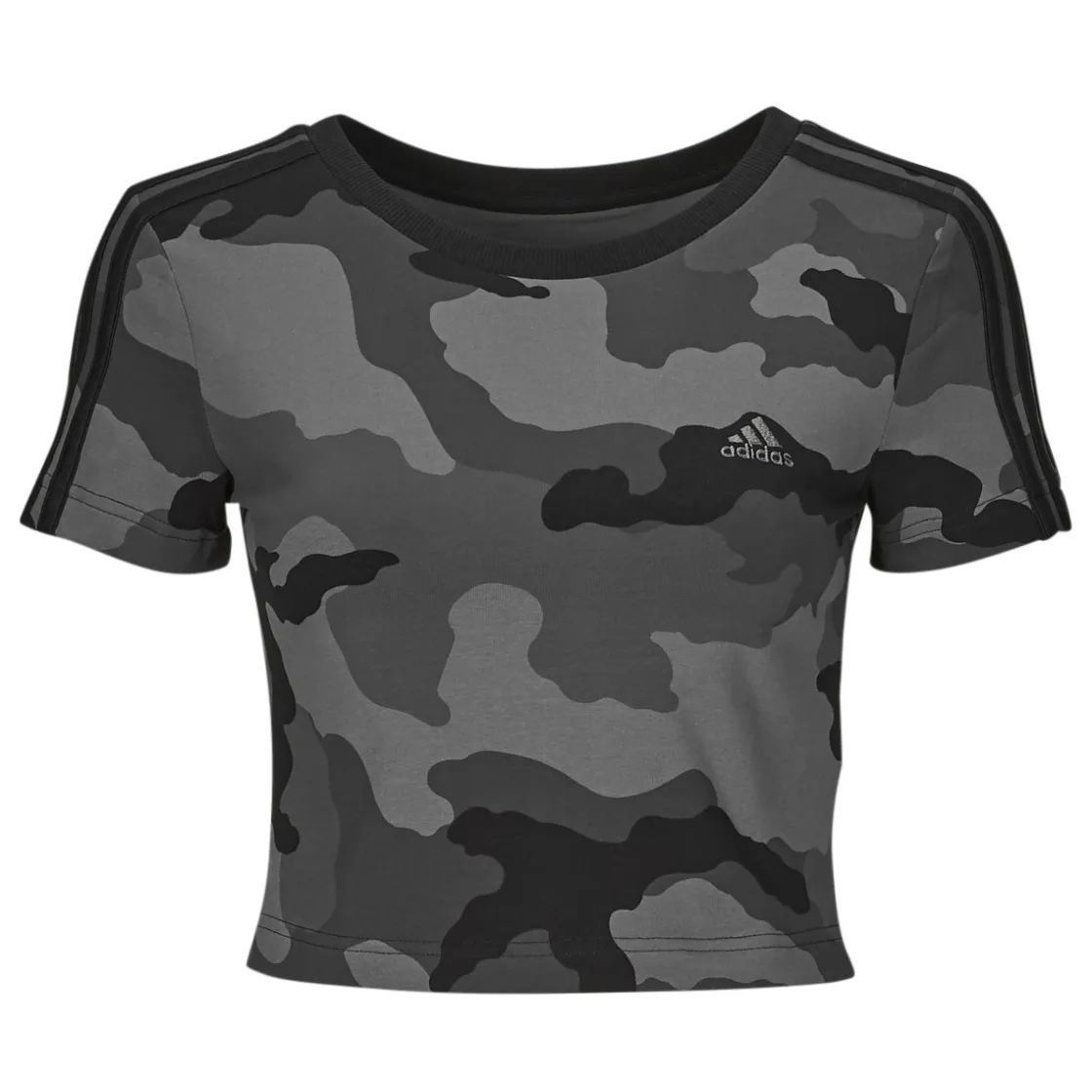 Adidas Sportswear - Essentials 3-Stripes Camo Print Baby T-Shirt Noir New