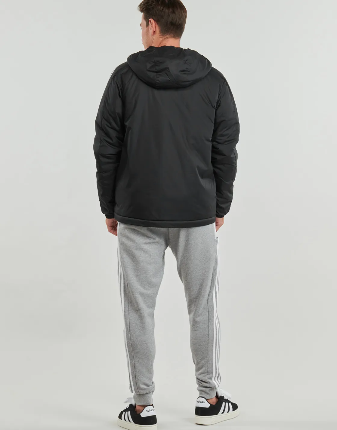 Adidas Sportswear - Essentials 3-Stripes Insulated Hooded Jacket Noir Discount