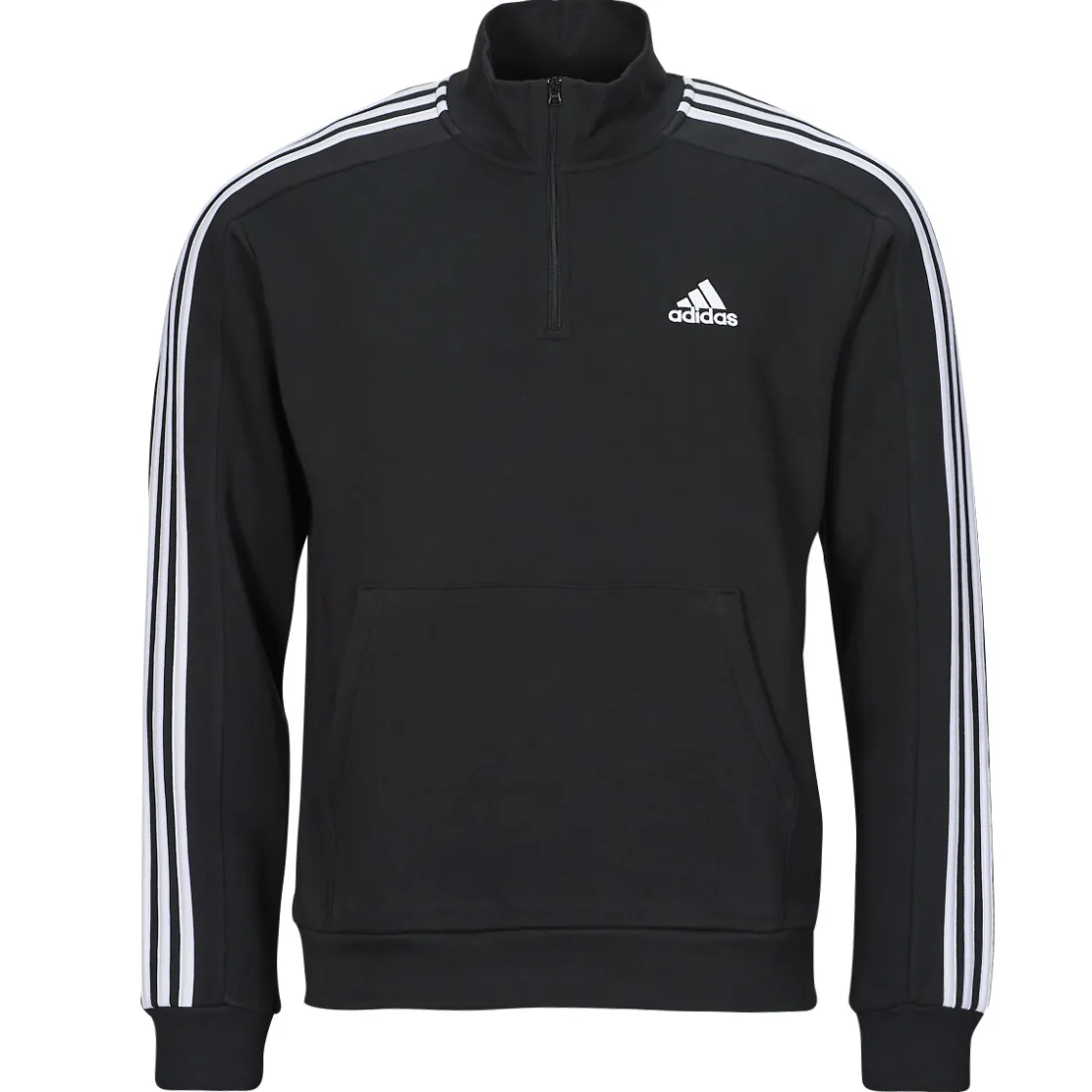 Adidas Sportswear - Essentials Fleece 3-Stripes 1/4-Zip Sweatshirt Noir New
