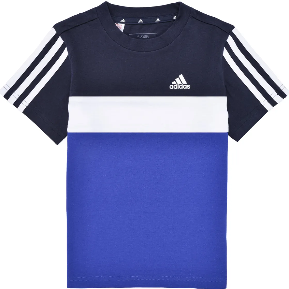 Adidas Sportswear - Tiberio 3-Stripes Colorblock Cotton T-Shirt Marine Best
