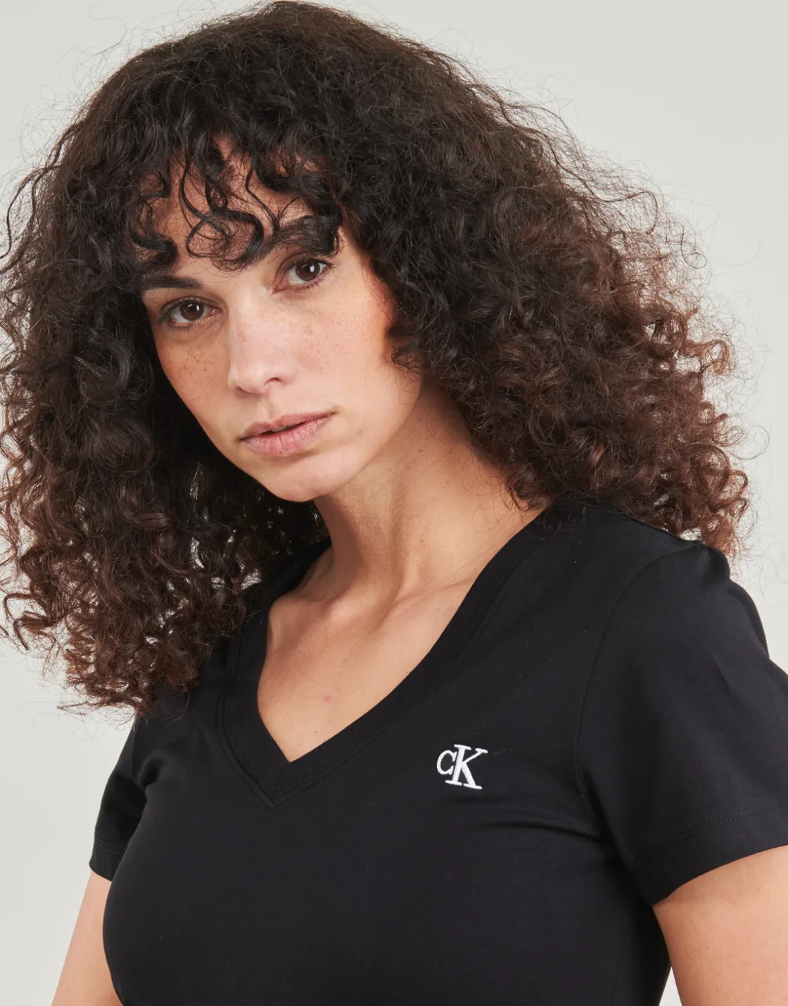 Calvin Klein Jeans T-shirts & Polos^- CK EMBROIDERY STRETCH V-NECK