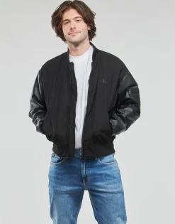 Calvin Klein Jeans - FAUX LEATHER BOMBER JACKET Noir Sale