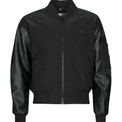Calvin Klein Jeans - FAUX LEATHER BOMBER JACKET Noir Sale