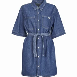 Calvin Klein Jeans Robes^- LINEN BOXY BELTED SHIRT DRESS