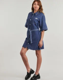 Calvin Klein Jeans Robes^- LINEN BOXY BELTED SHIRT DRESS