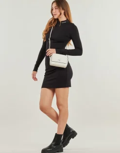 Calvin Klein Jeans - LOGO ELASTIC MILANO DRESS Noir Discount