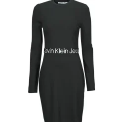 Calvin Klein Jeans - LOGO ELASTIC MILANO LS DRESS< Robes