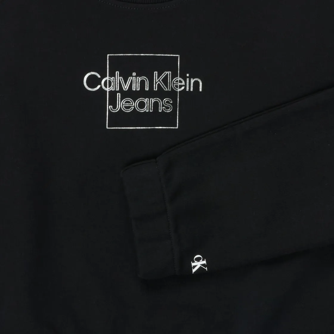 Calvin Klein Jeans - METALLIC BOX LOGO SWEATSHIRT Noir Clearance