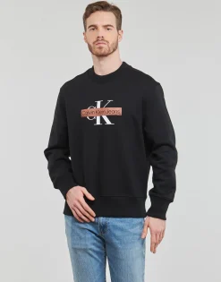 Calvin Klein Jeans - MONOLOGO STENCIL CREW NECK Noir Discount