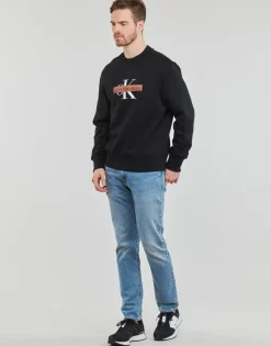 Calvin Klein Jeans - MONOLOGO STENCIL CREW NECK Noir Discount