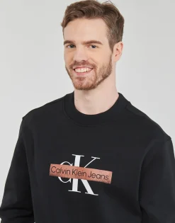 Calvin Klein Jeans - MONOLOGO STENCIL CREW NECK Noir Discount