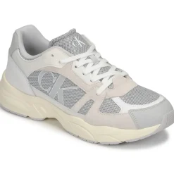 Calvin Klein Jeans - RETRO TENNIS LACEUP MIX LTH Gris Discount