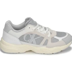 Calvin Klein Jeans - RETRO TENNIS LACEUP MIX LTH Gris Discount