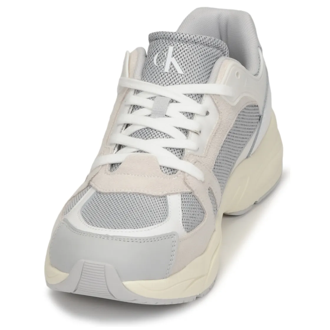 Calvin Klein Jeans - RETRO TENNIS LACEUP MIX LTH Gris Discount