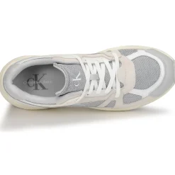 Calvin Klein Jeans - RETRO TENNIS LACEUP MIX LTH Gris Discount