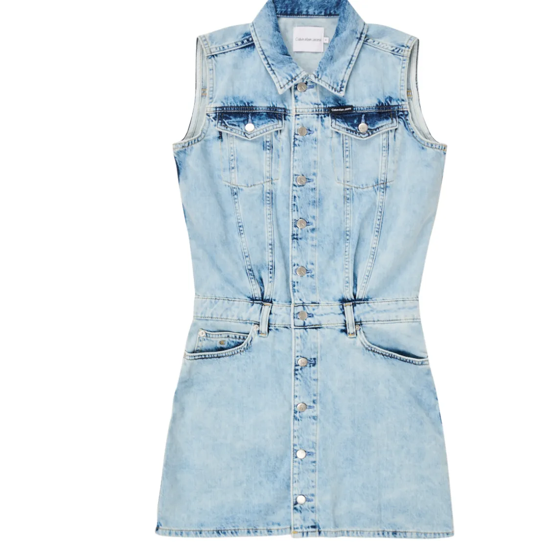Calvin Klein Jeans - SLEEVELESS BLUE DENIM DRESS Bleu New