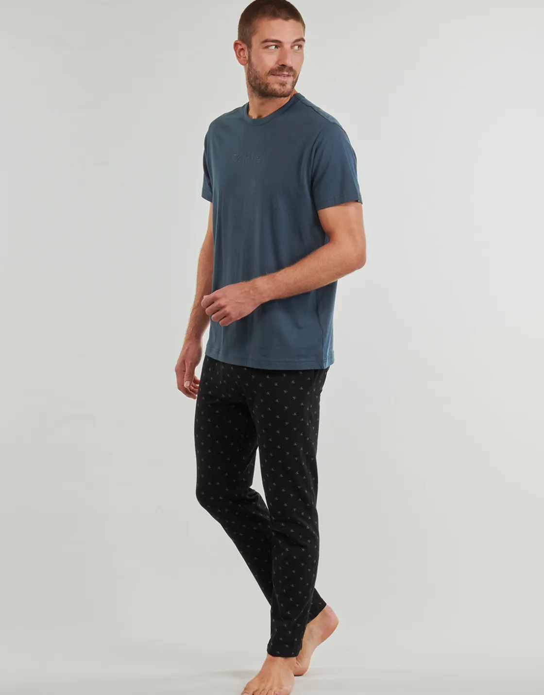 Calvin Klein Jeans - S/S CREW NECK Bleu Outlet