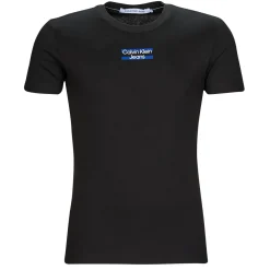 Calvin Klein Jeans - TRANSPARENT STRIPE LOGO TEE Noir Clearance