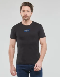 Calvin Klein Jeans - TRANSPARENT STRIPE LOGO TEE Noir Clearance