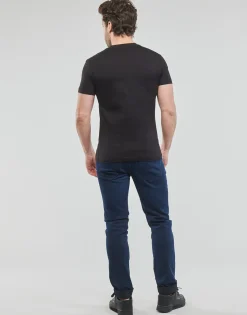 Calvin Klein Jeans - TRANSPARENT STRIPE LOGO TEE Noir Clearance