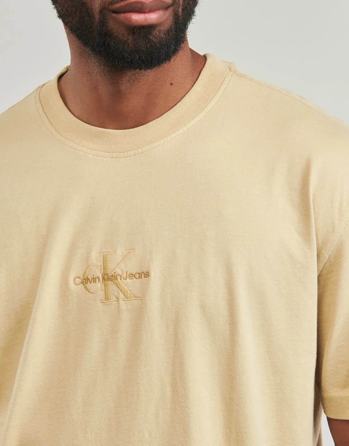 Calvin Klein Jeans - WASHED MONOLOGO TEE Beige