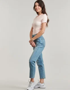 Calvin Klein Jeans - WOVEN LABEL RIB FITTED TEE Rose Discount