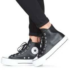 Converse - CHUCK TAYLOR ALL STAR LIFT CLEAN LEATHER HI Noir Online