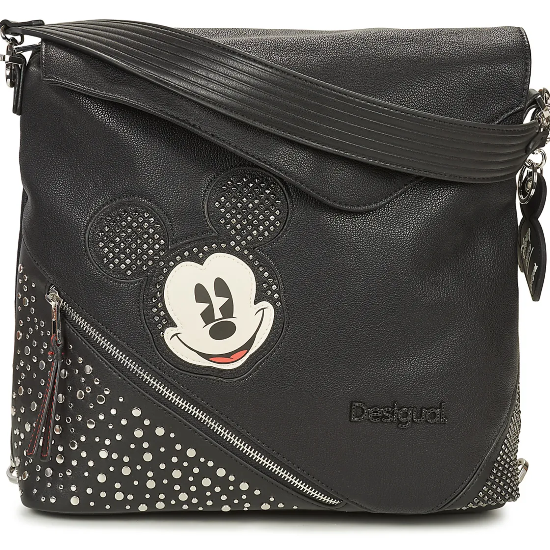 Desigual Sacs À Dos^- BACK MICKEY STUDSTYLE JERSEYMAX PU BLACK