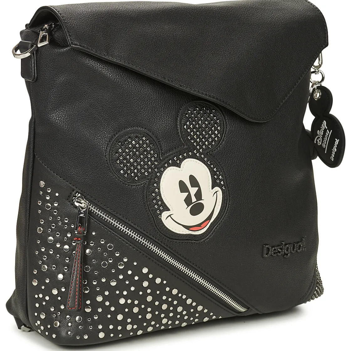 Desigual Sacs À Dos^- BACK MICKEY STUDSTYLE JERSEYMAX PU BLACK