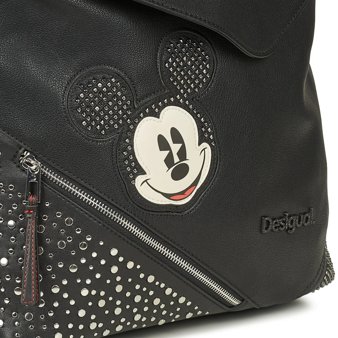 Desigual Sacs À Dos^- BACK MICKEY STUDSTYLE JERSEYMAX PU BLACK