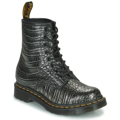 Dr. Martens - 1460 GUNMETAL WILD CROC EMBOSS< Bottines / Boots