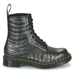 Dr. Martens - 1460 GUNMETAL WILD CROC EMBOSS< Bottines / Boots