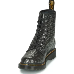 Dr. Martens - 1460 GUNMETAL WILD CROC EMBOSS< Bottines / Boots