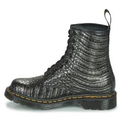 Dr. Martens - 1460 GUNMETAL WILD CROC EMBOSS< Bottines / Boots