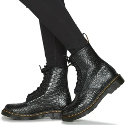 Dr. Martens - 1460 GUNMETAL WILD CROC EMBOSS< Bottines / Boots