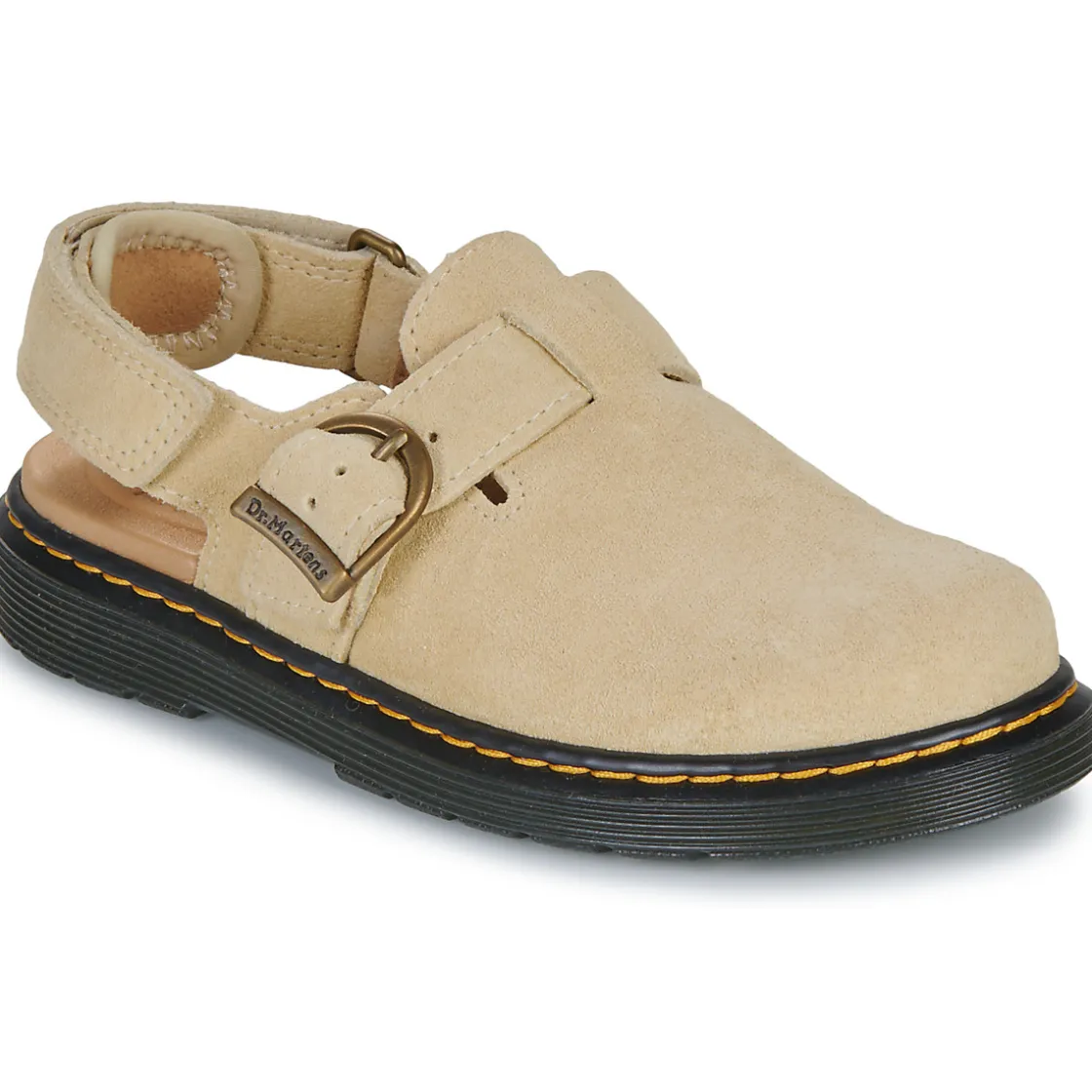 Dr. Martens Mules / Sabots^- Jorgie J Light Tan Bronx Suede
