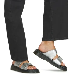 Dr. Martens - Josef Slide Silver Metallic Tumble Argenté Best