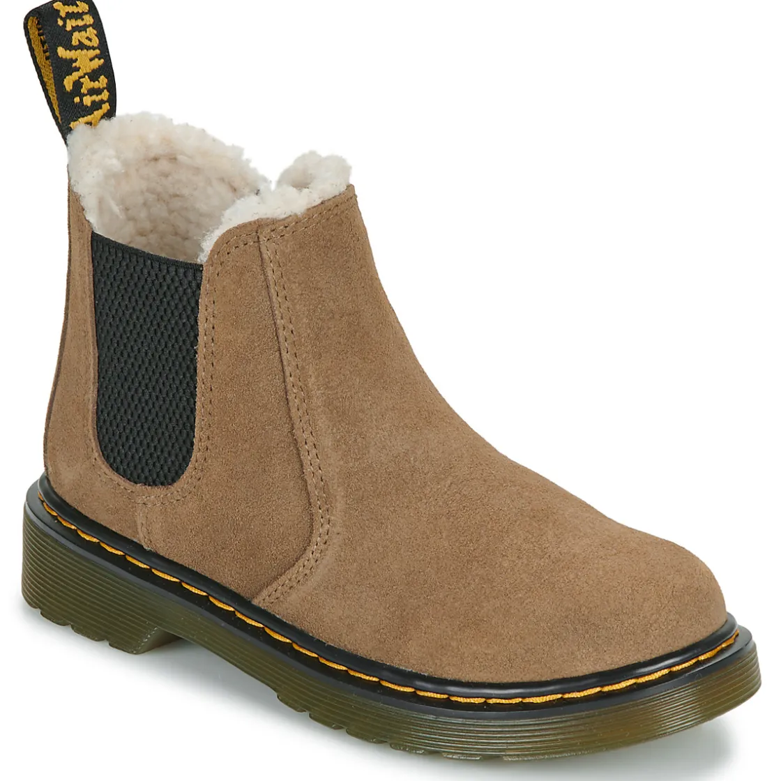 Dr. Martens - Leonore J Dark Khaki Bronx Suede Beige