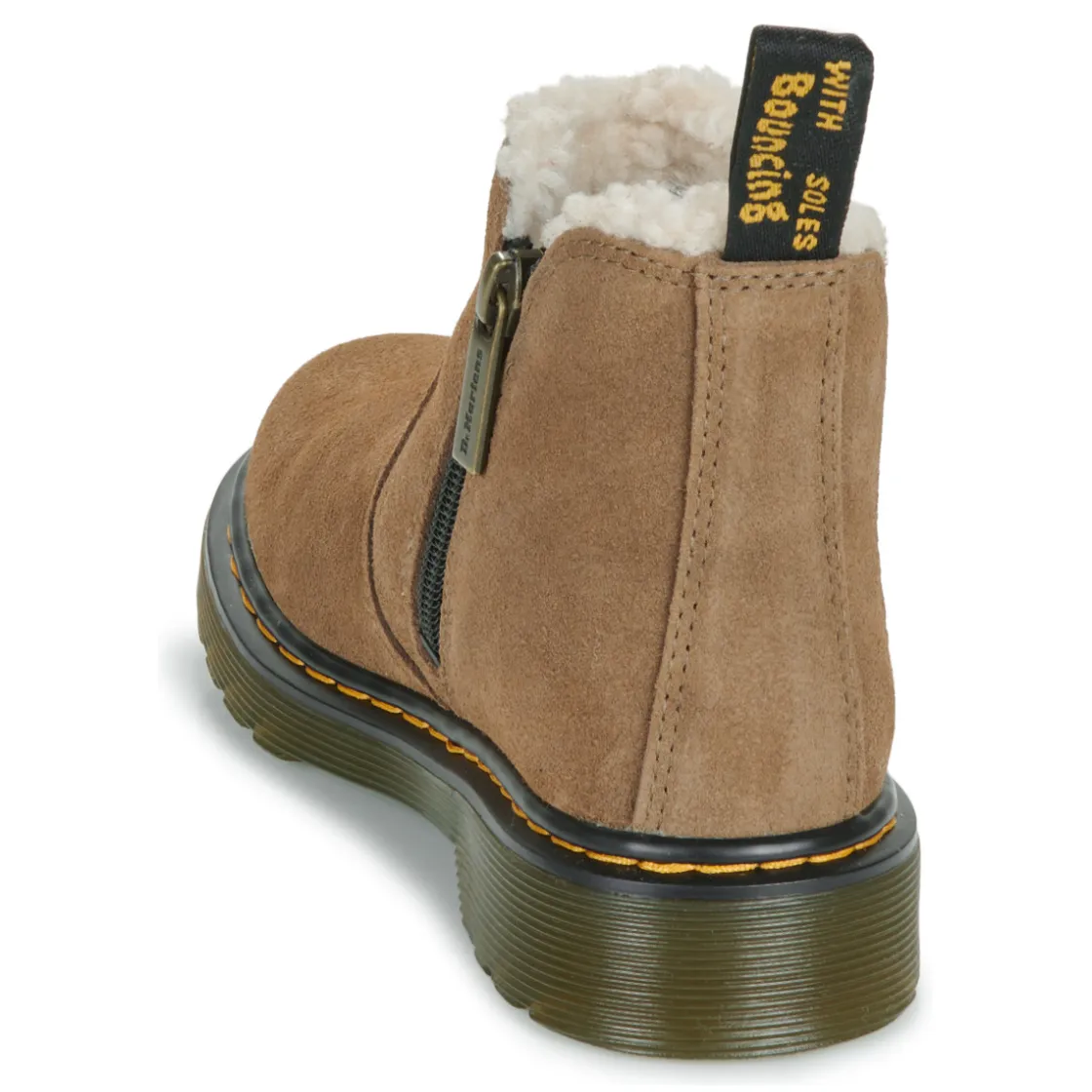 Dr. Martens - Leonore J Dark Khaki Bronx Suede Beige