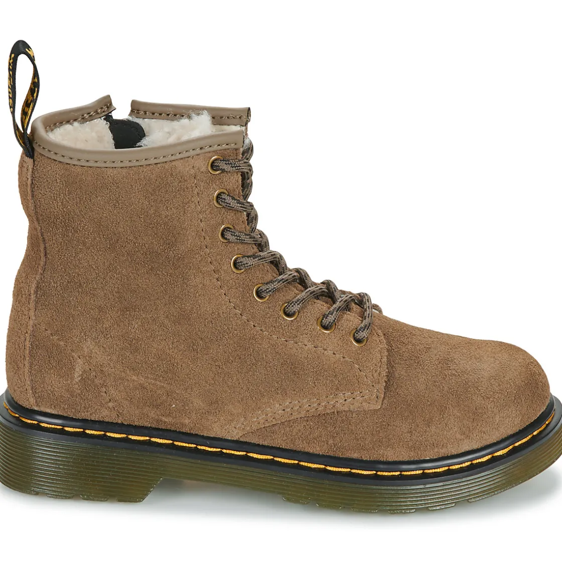 Dr. Martens - Serena J Dark Khaki Bronx Suede Beige Clearance