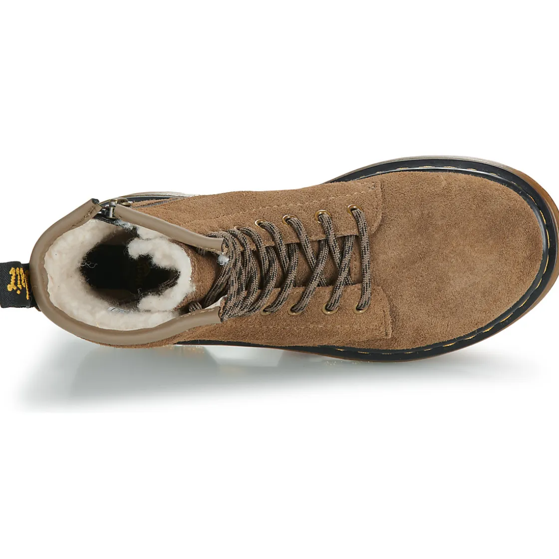 Dr. Martens - Serena J Dark Khaki Bronx Suede Beige Clearance
