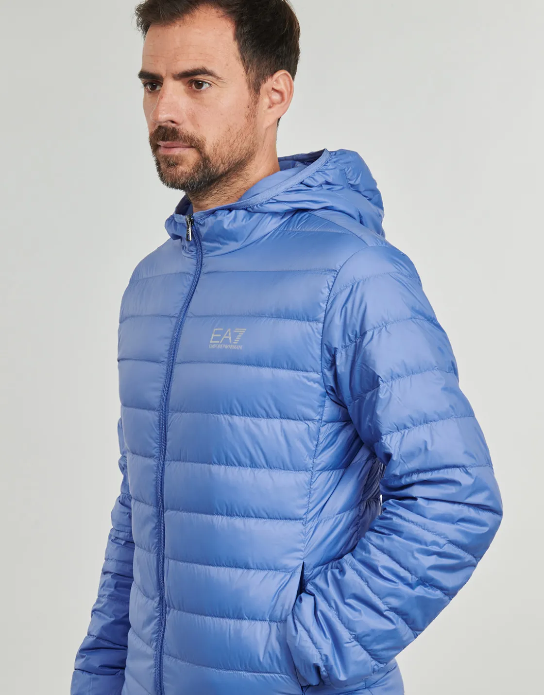 Emporio Armani EA7 - CORE IDENTITY DOWN JACKET HD Bleu Sale