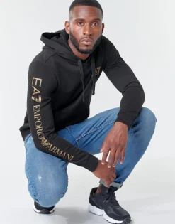 Emporio Armani EA7 - TRAIN LOGO SERIES M HOODIE RN COFT Noir