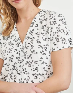 Esprit - SKI V NECK BLOU Blanc Best