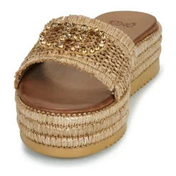 Exé Shoes Mules / Sabots^- 549-HYDRA-RAFFIA-TAN