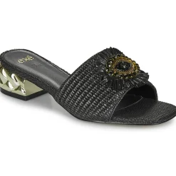 Exé Shoes Mules / Sabots^- KATY-424-RAFFIA-BLACK