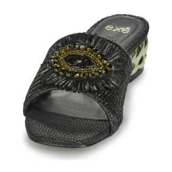 Exé Shoes Mules / Sabots^- KATY-424-RAFFIA-BLACK