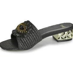 Exé Shoes Mules / Sabots^- KATY-424-RAFFIA-BLACK