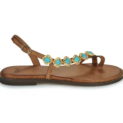 Exé Shoes - 530-MILOS-LEATHER-BROWN-TURQUOISE Sale